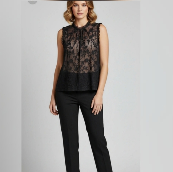 torrid Tops - Torrid Black Sheer Floral Blouse